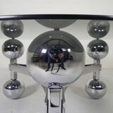 Space Age Sputnik coffee table, with a 1970s chrome base