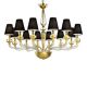Minimalist Modern Linear Murano Glass Chandelier with Gold Leaf Accents