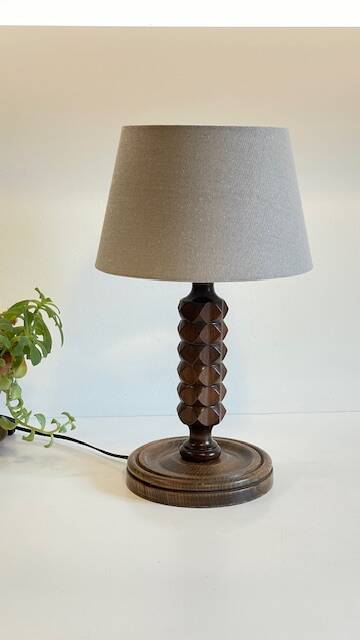 Lampe bois façon Charles Dudouyt