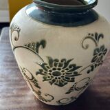Art Deco vase signed GV (Croismare) raw and glazed ceramic