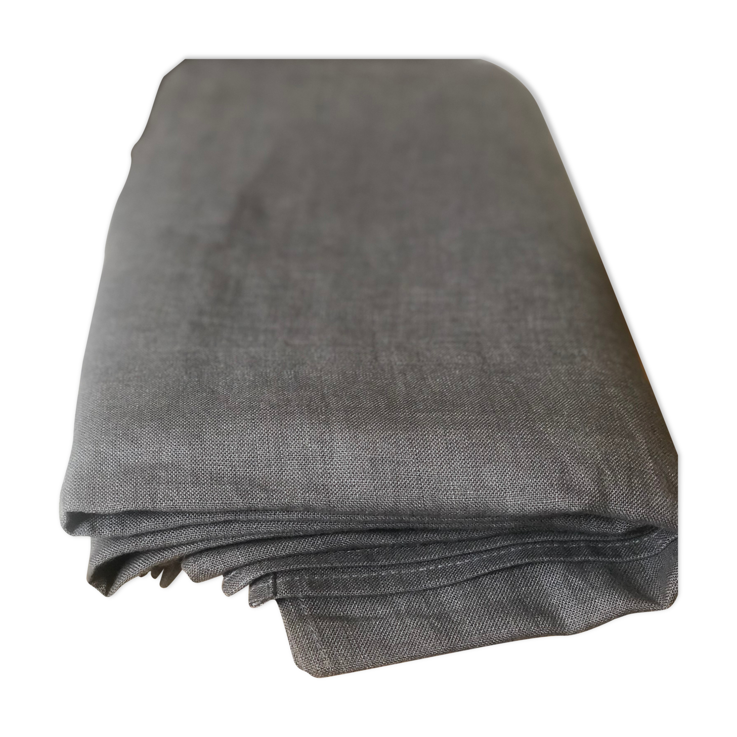 Anthracite gray washed linen tablecloth