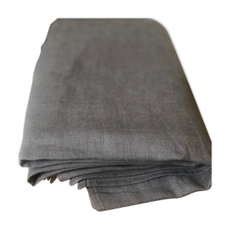 Anthracite gray washed linen tablecloth