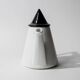 Vintage ceramic coffee pot or teapot from the 1980s, postmodern Memphis design, black and white triangles.