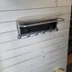 Aluminum wall coat rack with pivoting mirror from the 60s