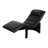 Adjustable lounge chair in Italian leather