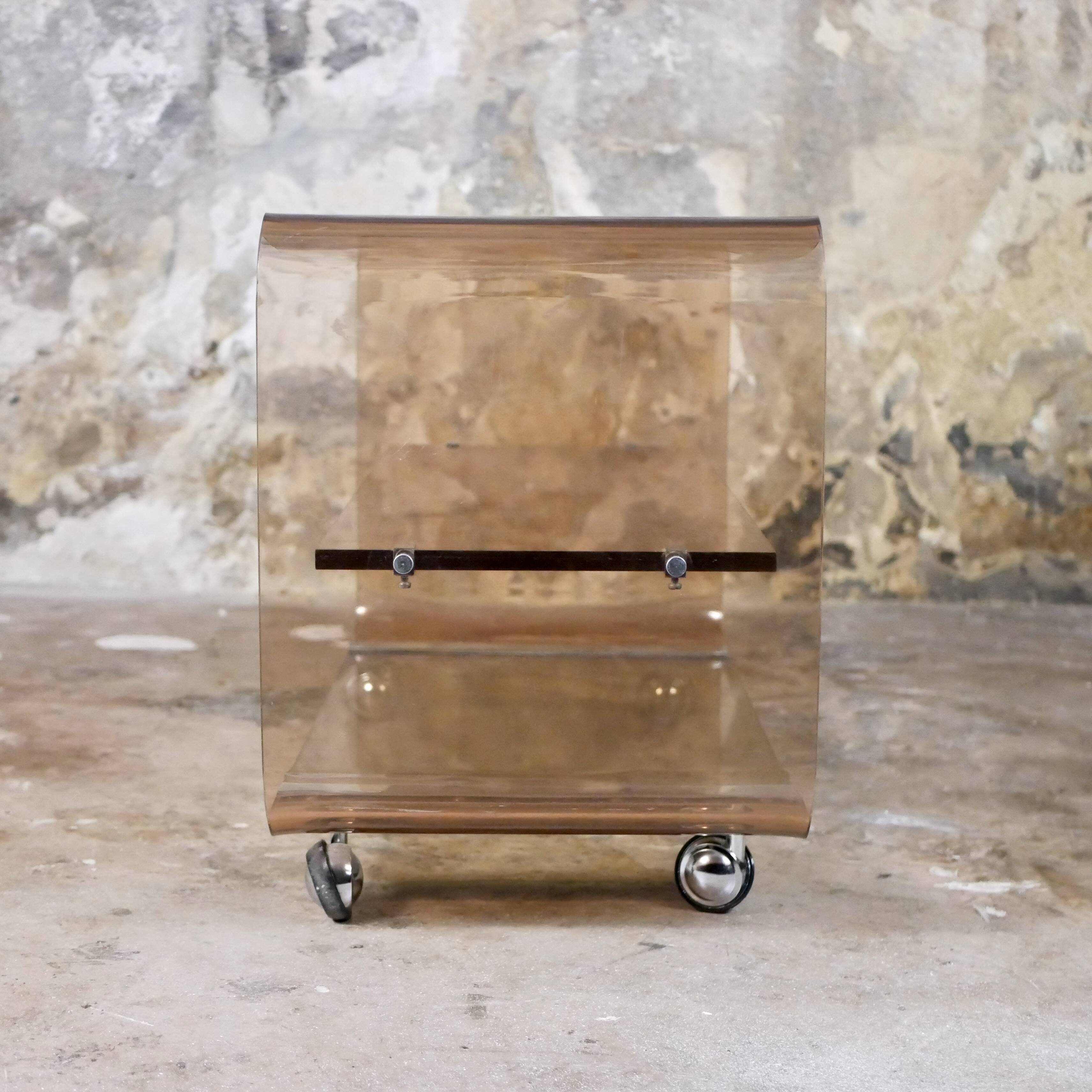 Michel Dumas plexi side table for Roche Bobois, 1970