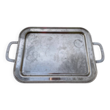 Rectangular silver metal tray