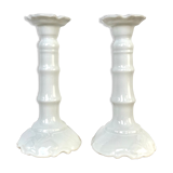 Pair of porcelain candle holders