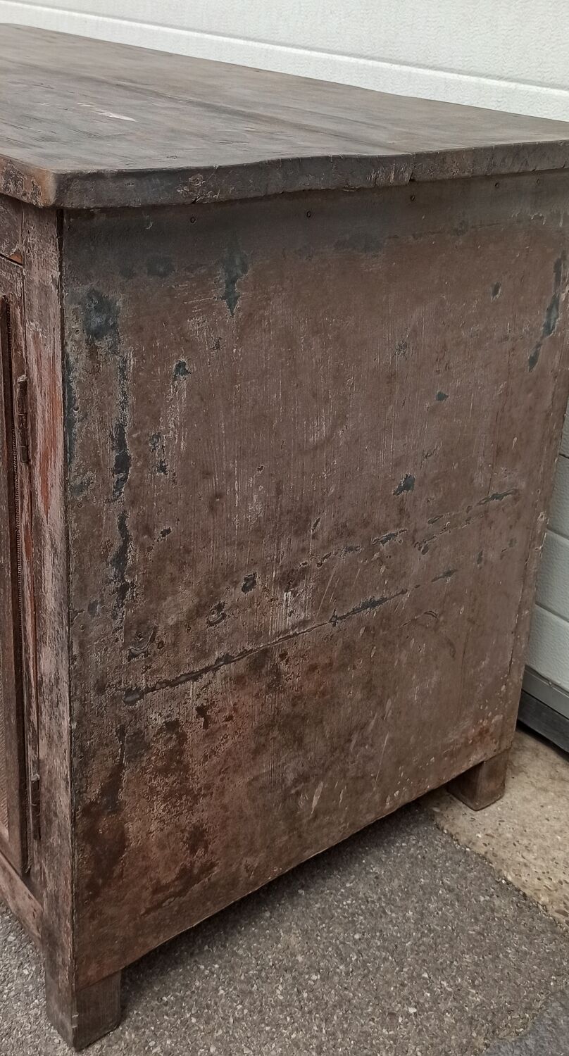 Antique wooden and metal accent furniture with mesh doors