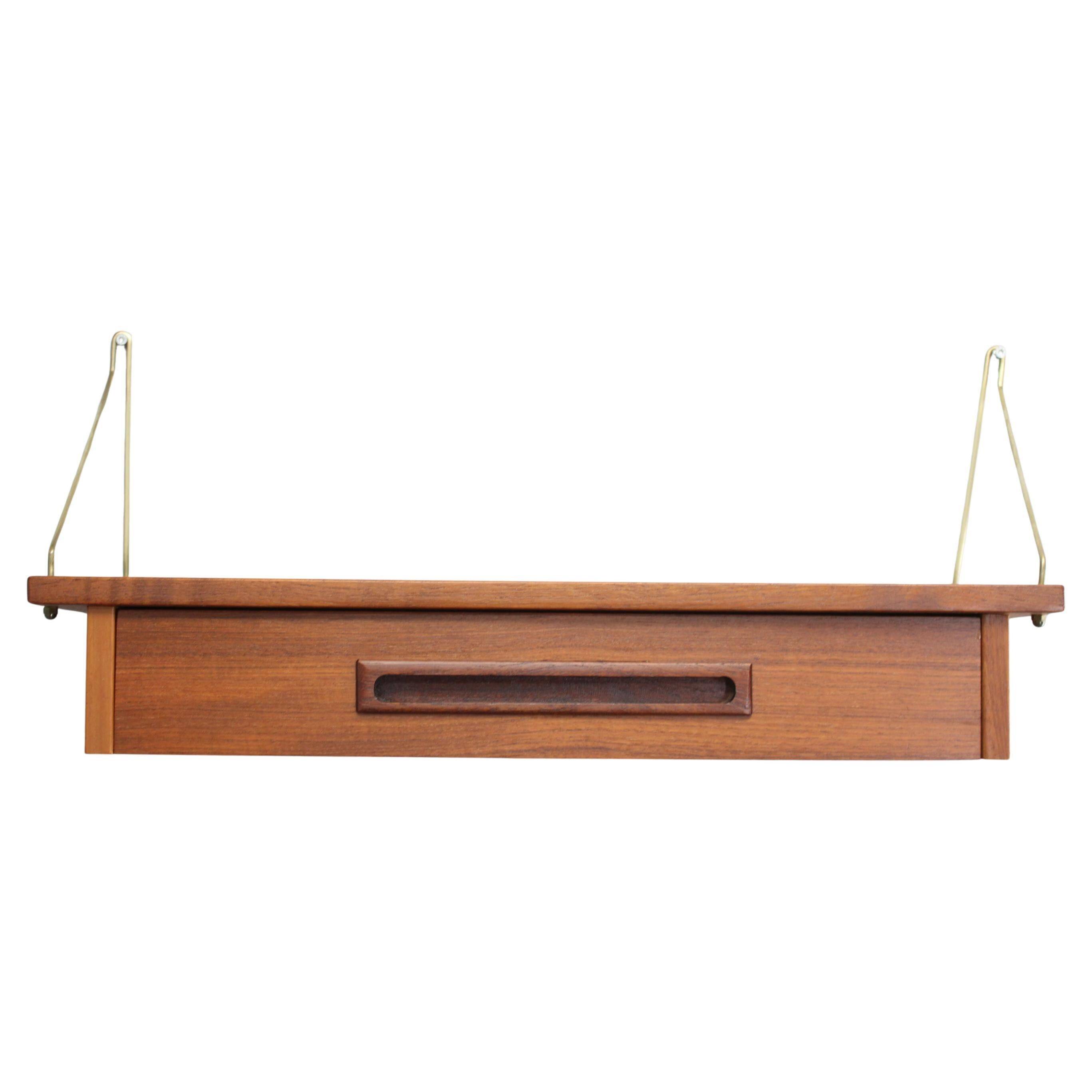 1960s teak shelf with drawer, Denmark
