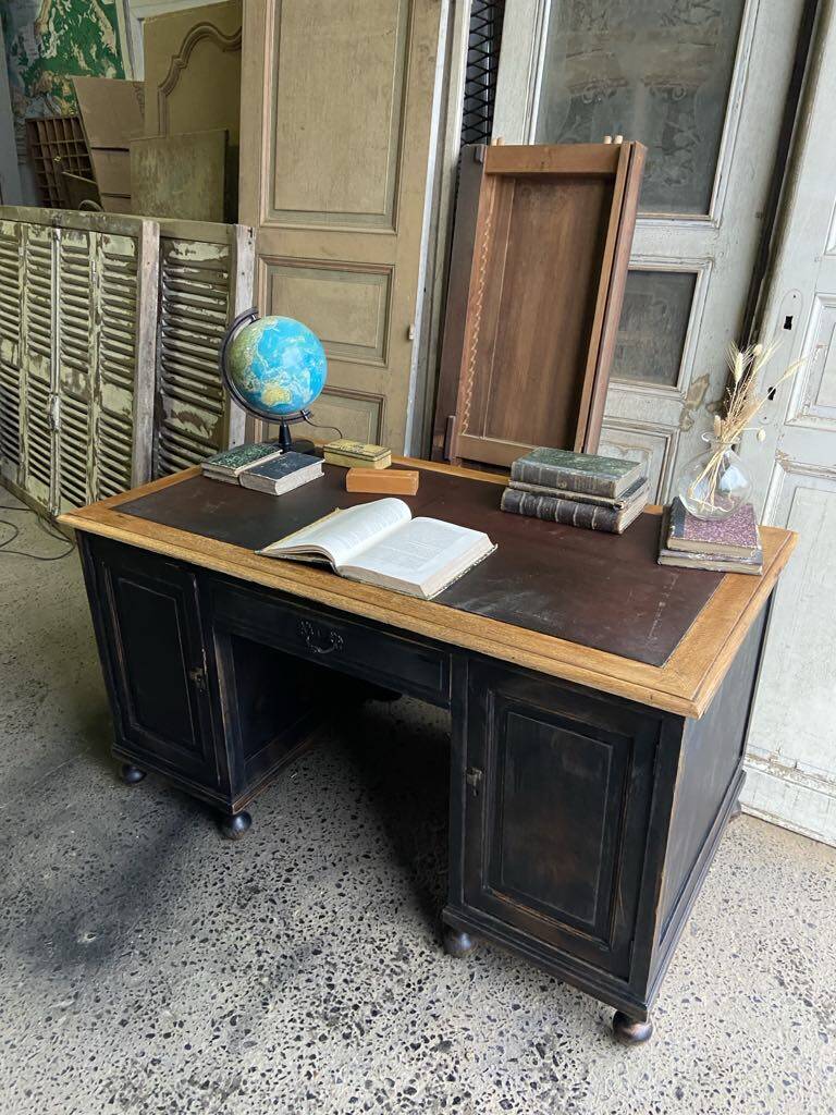 Old wood and leather desk