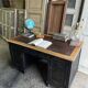 Old wood and leather desk