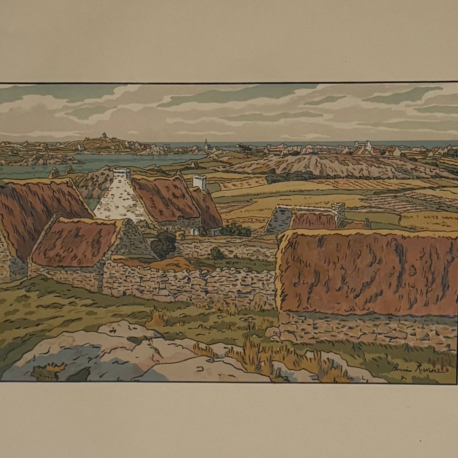 Lithograph by Henri Rivière The Beautiful Land of Brittany - Île Bréhat