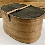 Old bent wood fur hat box