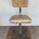Former metal workshop chair - wood assise adjustable height vintage