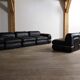 Modular sofa in black leather by Rodolfo Bonetto for Tecnosalotto, 1960s