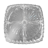 Ancien plat à 4 compartiments, serviteur, en verre très épais vintage