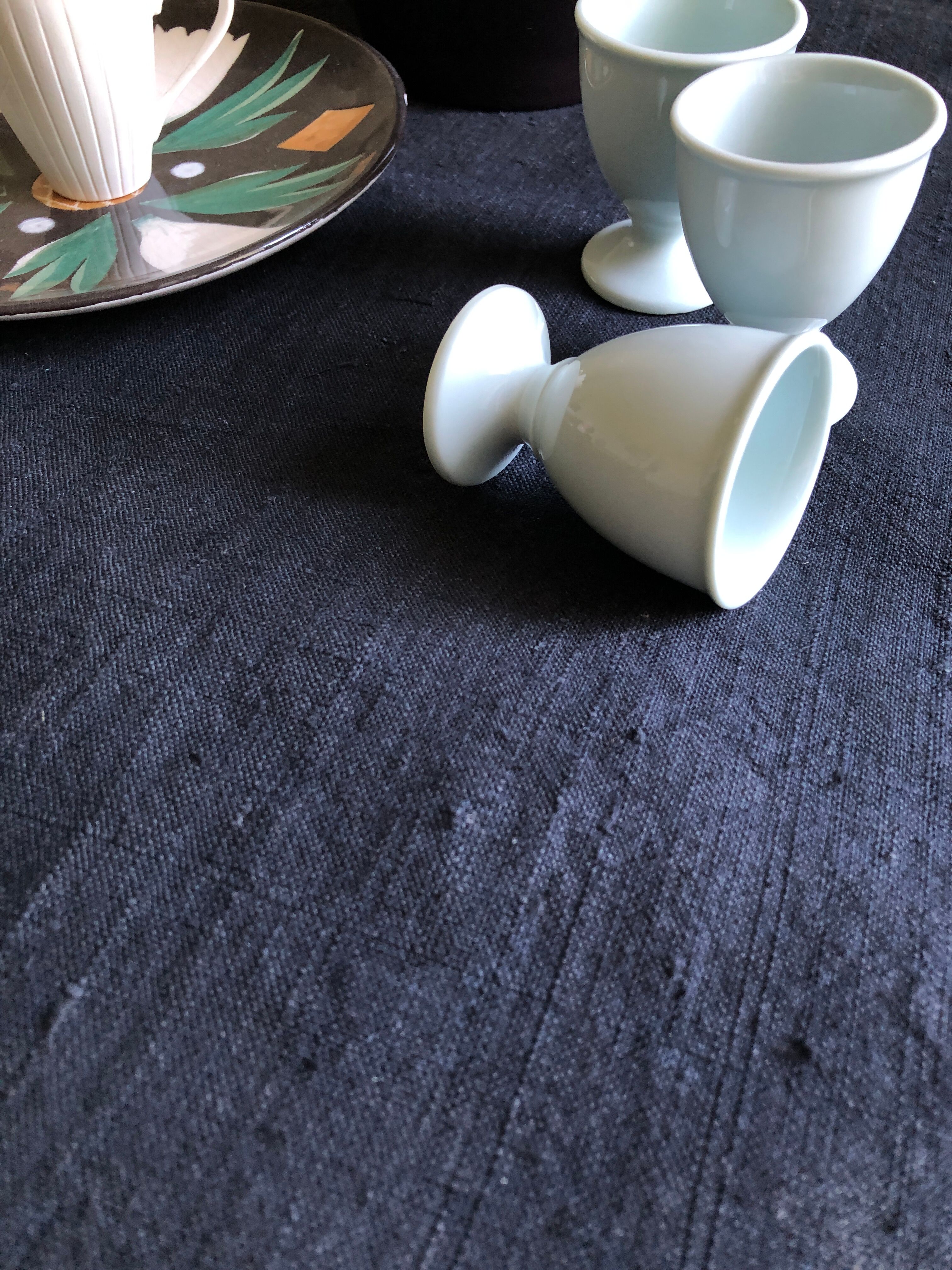 Black tinted hemp harvest tablecloth