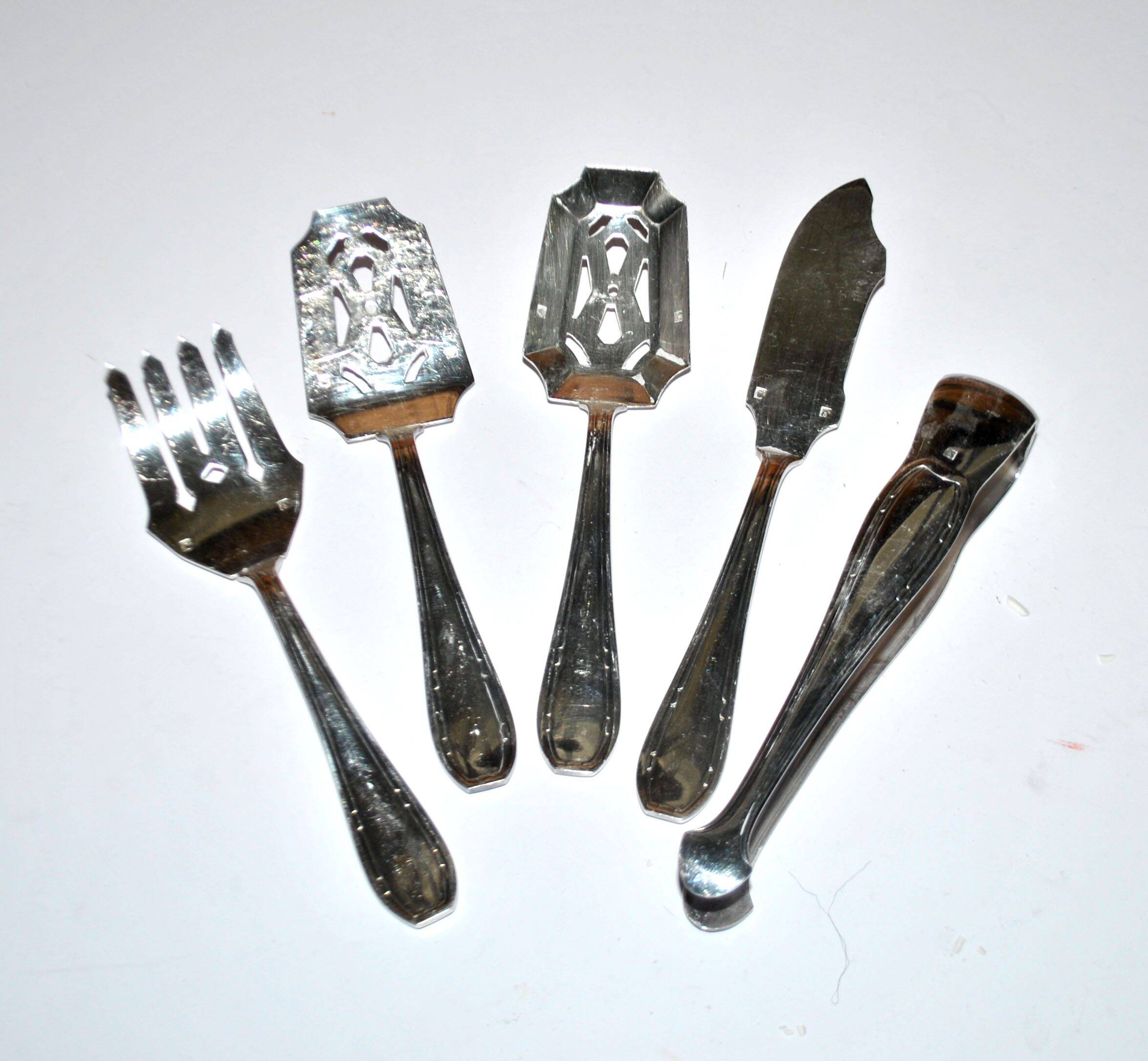 LCF vintage silverware design 1950s Le Couvert Français hors d'oeuvres service