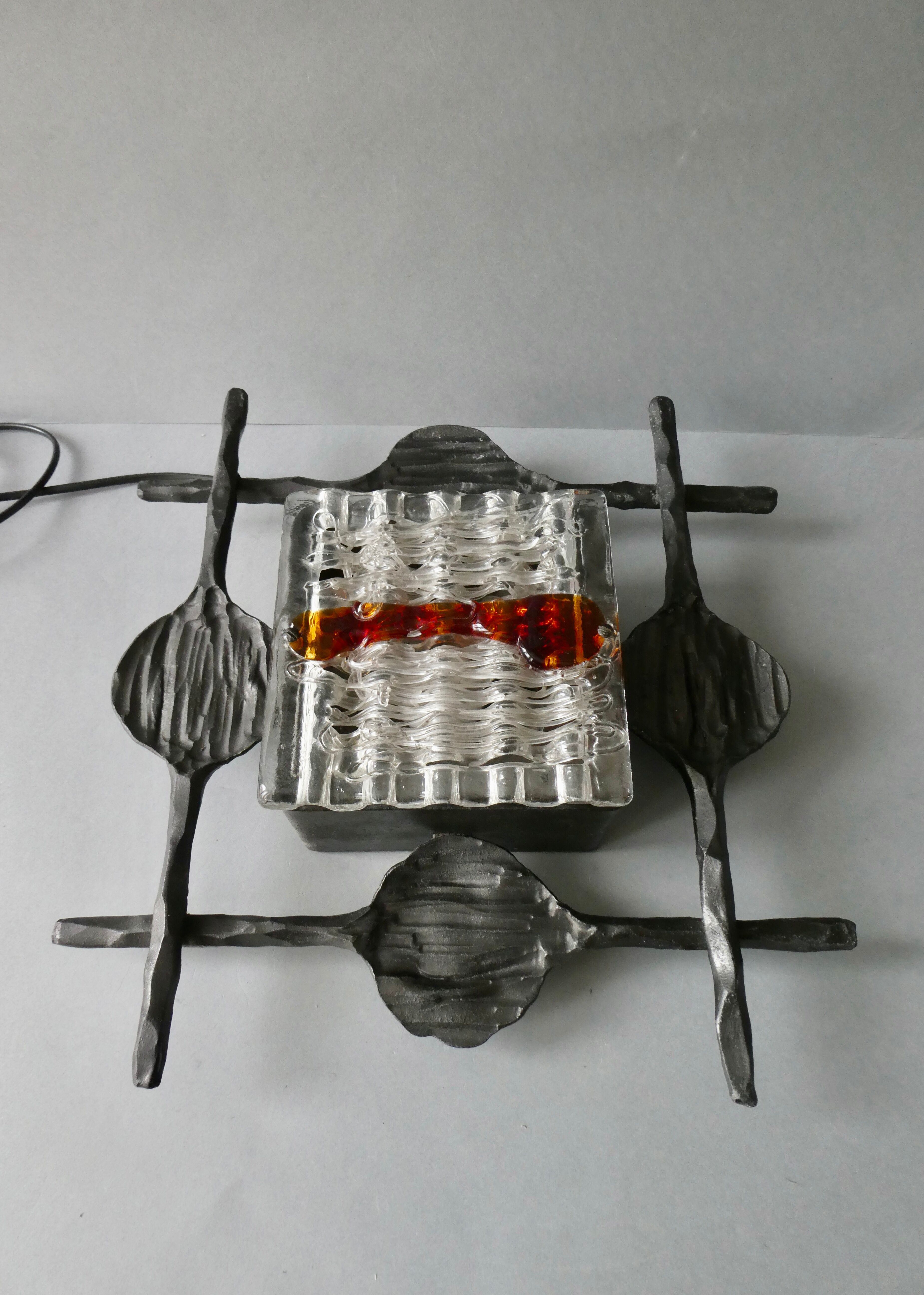 Swedish brutalist wall lamp by Tom Ahlström & Hans Ehrlich, 60s