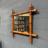 Miroir ancien en imitation bambou de France