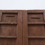 Large 17th century Monastery doors in terracotta lacquered oak, Portugal