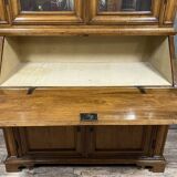 Italy 17th century: Lombard cabinet with three bodies in solid walnut circa 1680