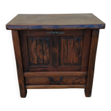 ARANJOU vintage solid elm brutalist bar cabinet