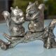 Silver-plated salt and pepper shakers "squirrel"