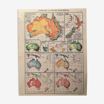 Old map of Australia from 1951