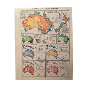 Old map of Australia from 1951