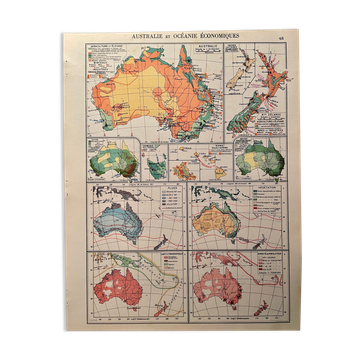 Old map of Australia from 1951