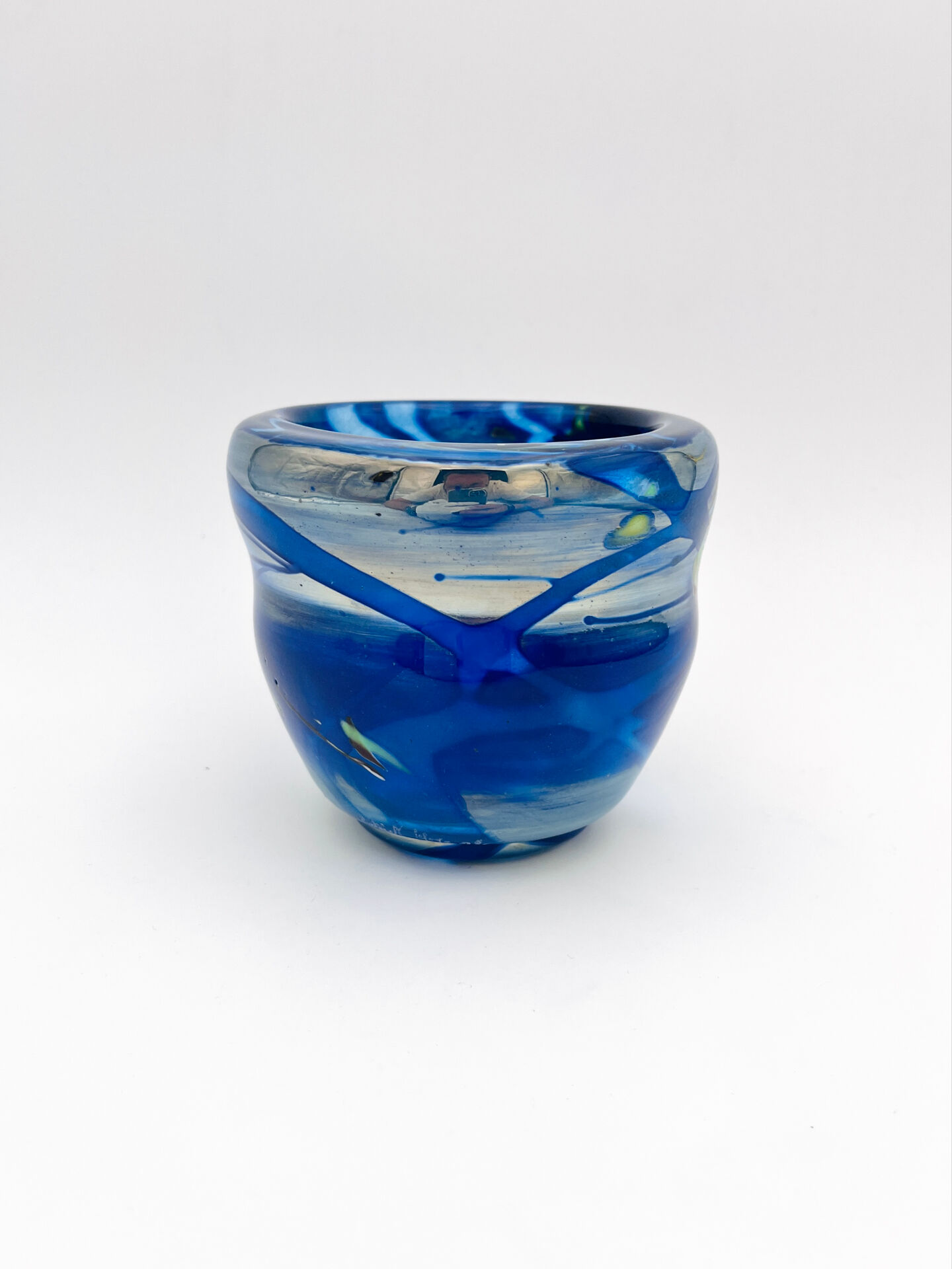 Vase Art Glass Signed Patrick Lepage 2002 - Blown Glass Fuming Oxides