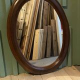 Oval wooden mirror