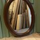 Oval wooden mirror