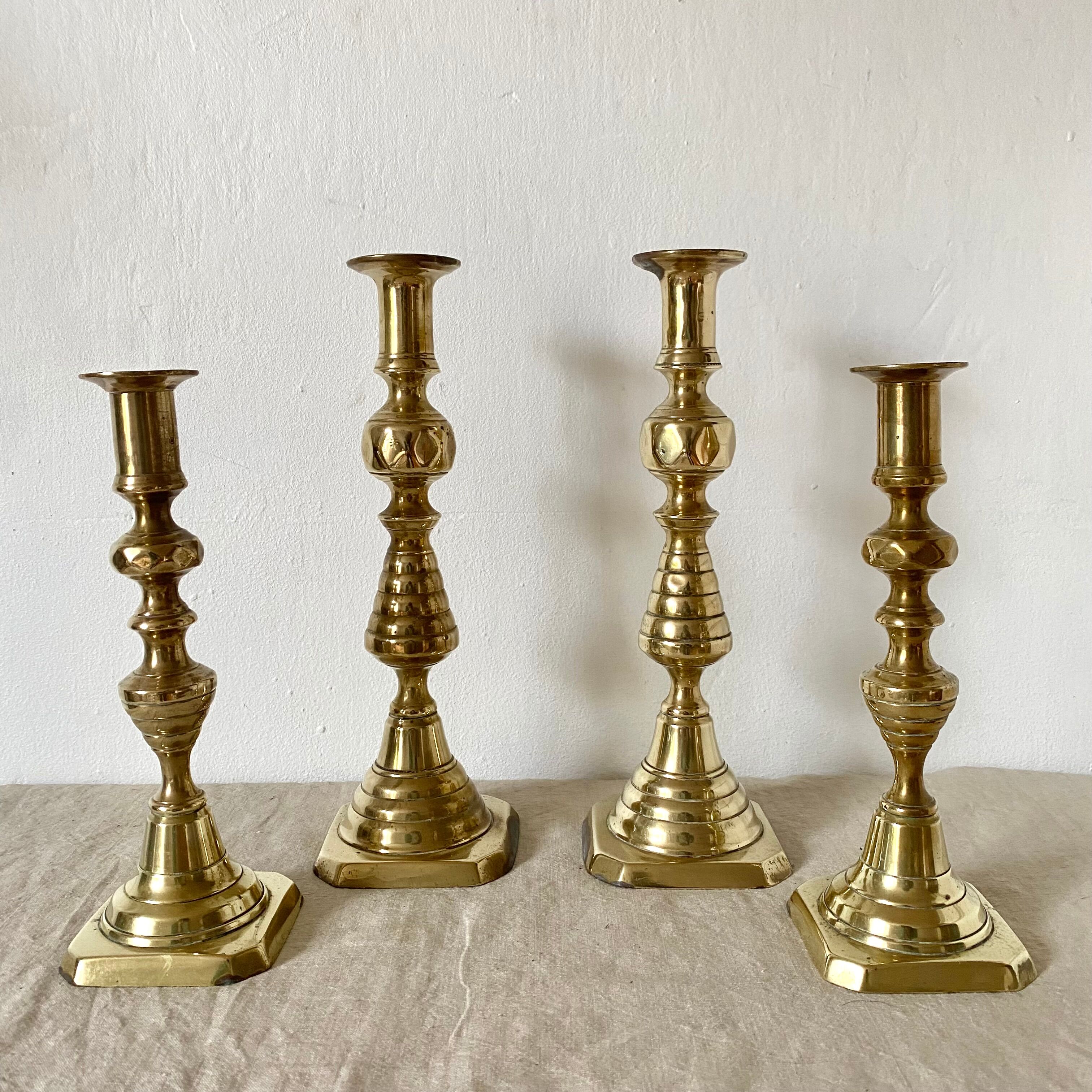 Old brass candlesticks England