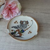 Cendrier en grès chouette hibou artisanal vintage