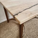 Table basse en marbre et laiton