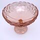 Cup mounted on foot patterns fruit glass pink