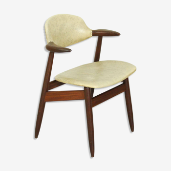Mid-Century Modern Solid Teak Tijsseling Cowhorn Chair, 1960s.
