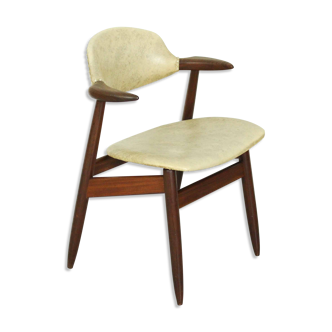 Mid-Century Modern Solid Teak Tijsseling Cowhorn Chair, 1960s.