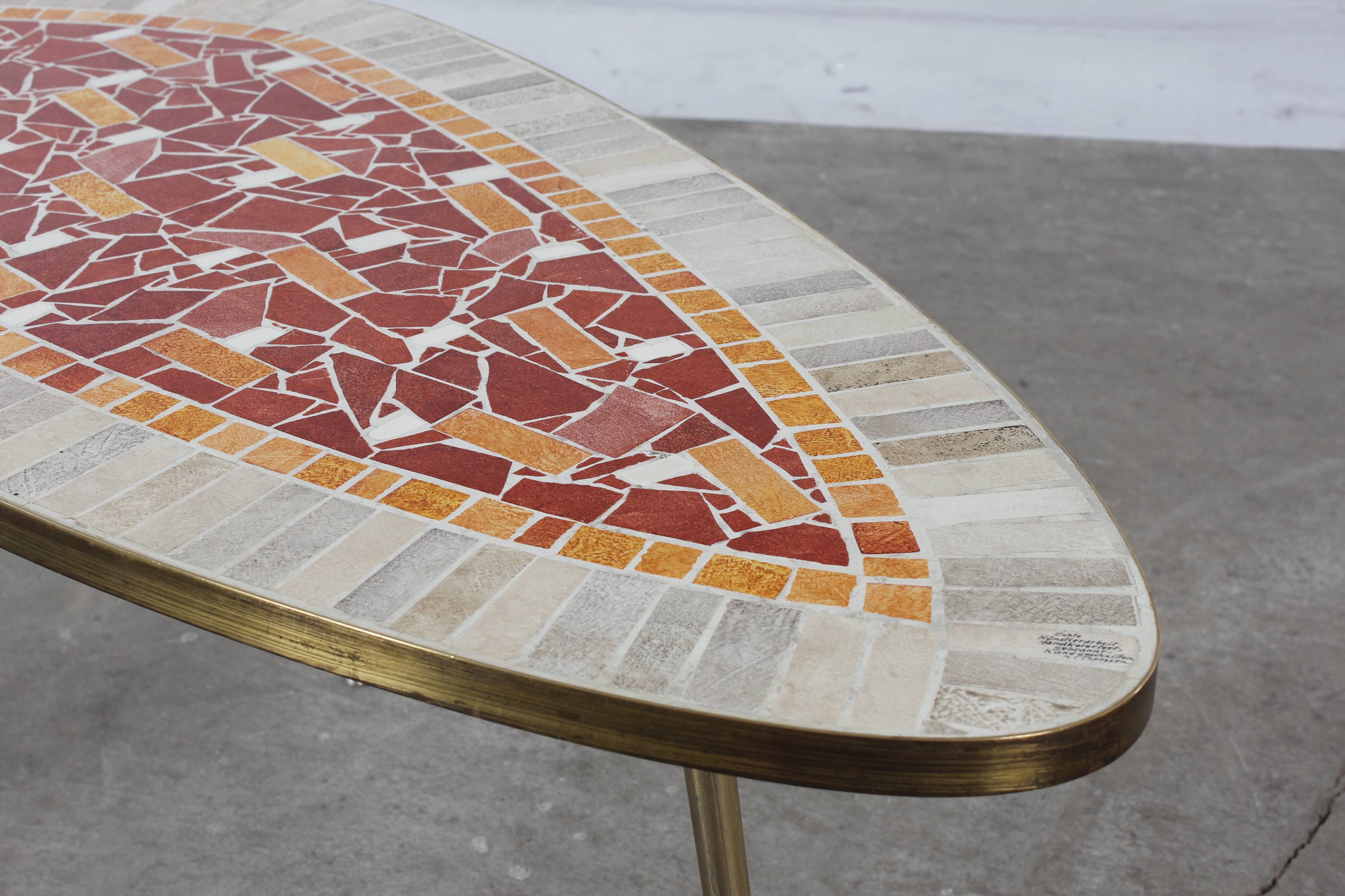 Artist mosaic table K. Theessen coffee table vintage