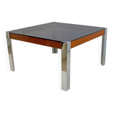 Willy Rizzo Style MidCentury Modern Italian Chrome and Leather Dining Table