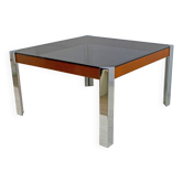 Willy Rizzo Style MidCentury Modern Italian Chrome and Leather Dining Table