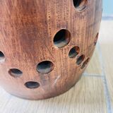 Terracotta lamp with cut-outs, circa 1970.