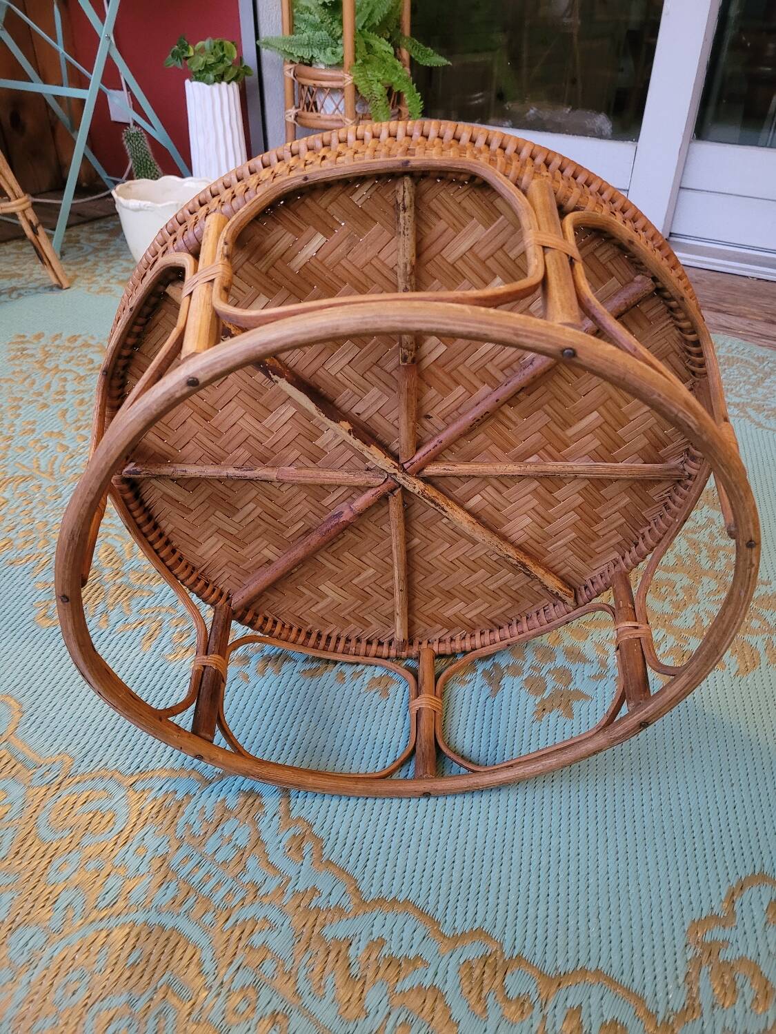 Vintage rattan tray