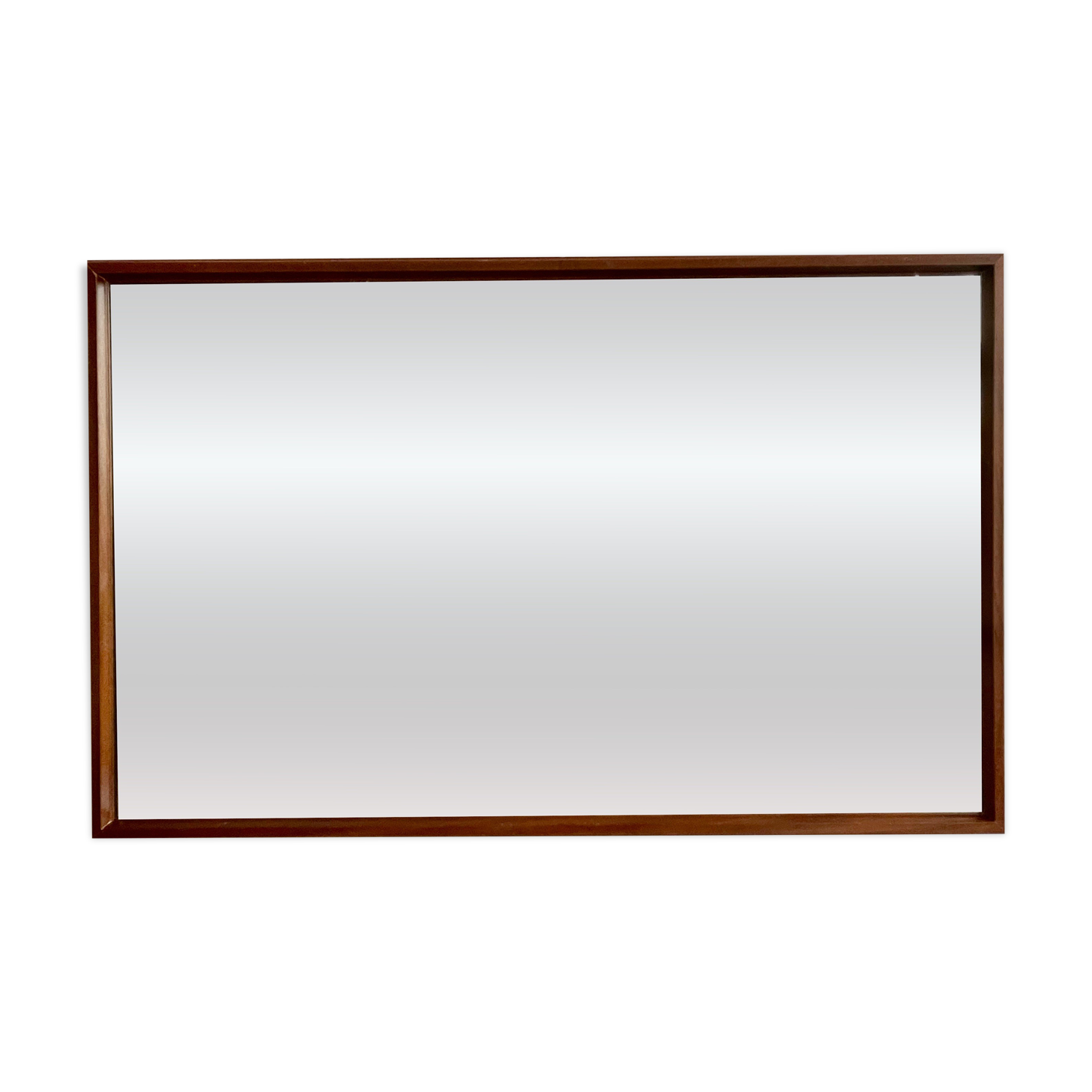 Vintage rectangular teak framed mirror