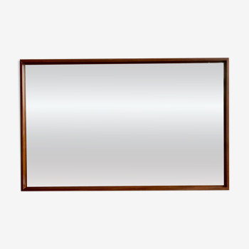 Vintage rectangular teak framed mirror