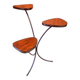 Retro plant table with levels, rosewood veneer, black trim