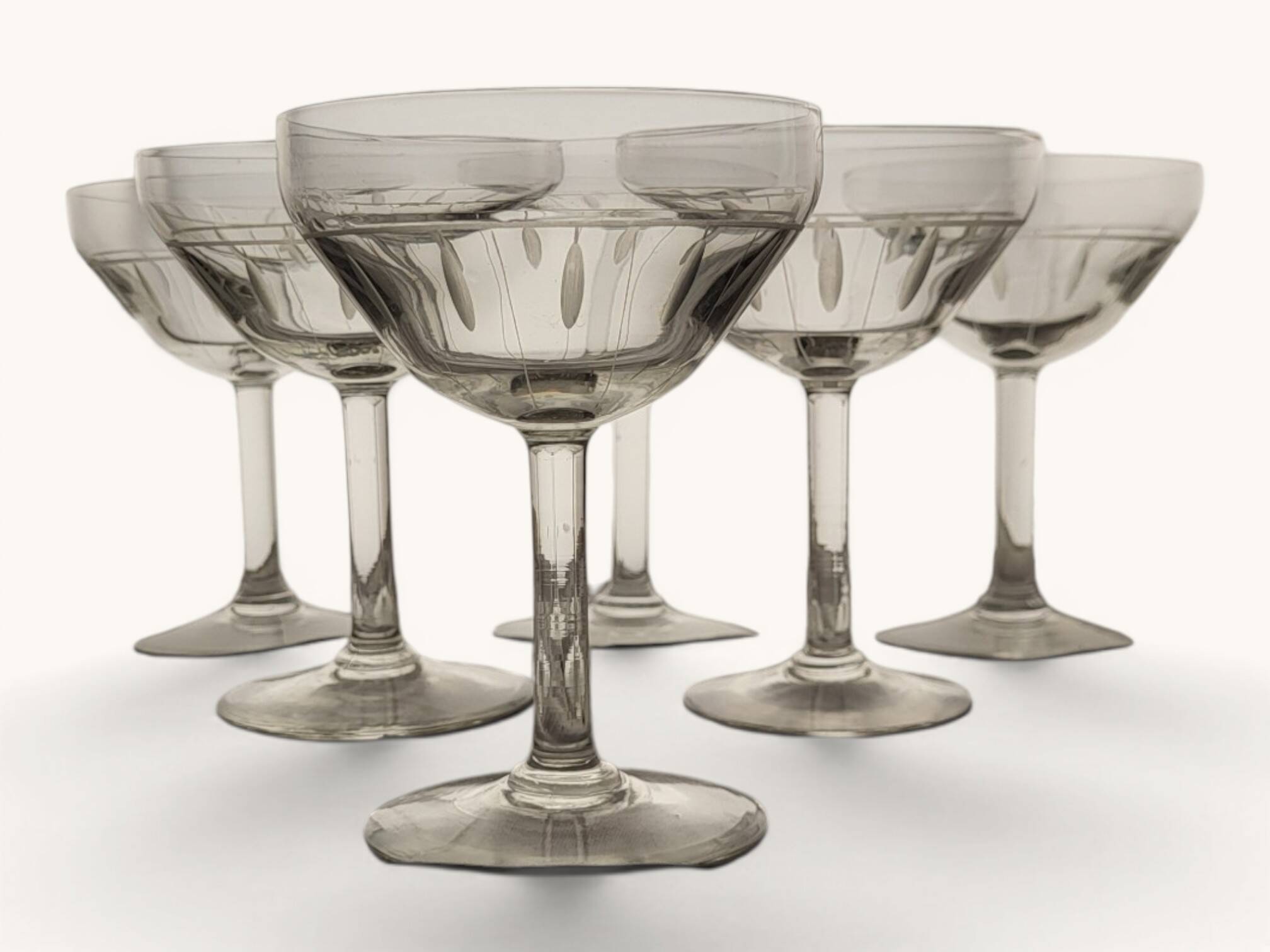 6 coupes à champagne Art déco